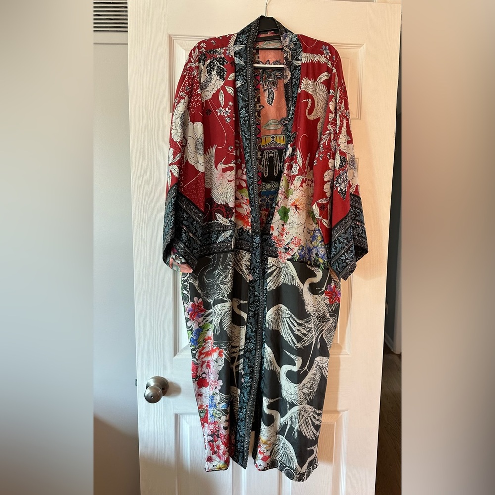 Johnny Was Reversible 100% Silk Kimono